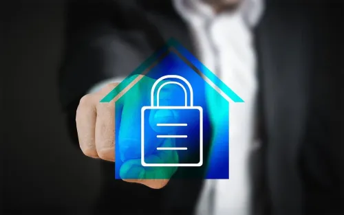 a locked padlock representing security